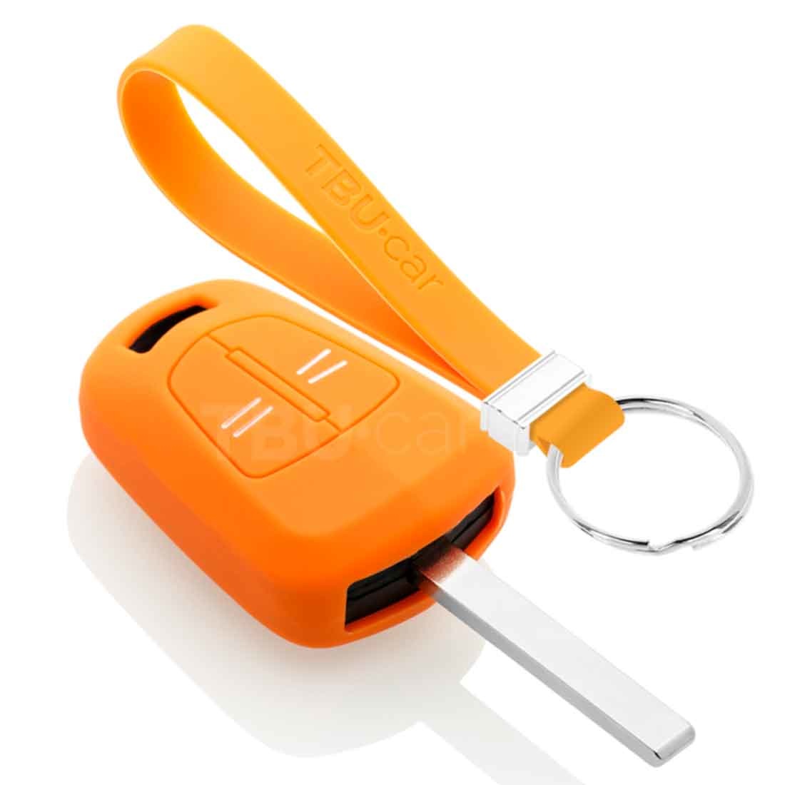 TBU car TBU car Housse de Protection clé compatible avec Opel - Coque Cover Housse étui en Silicone - Orange