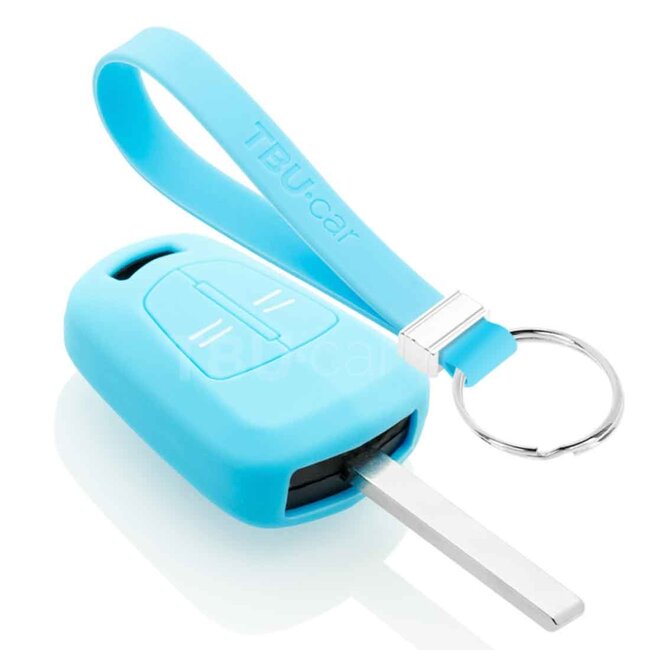 Funda Carcasa llave compatible con Opel - Funda de Silicona - Cover de Llave Coche - Azul claro