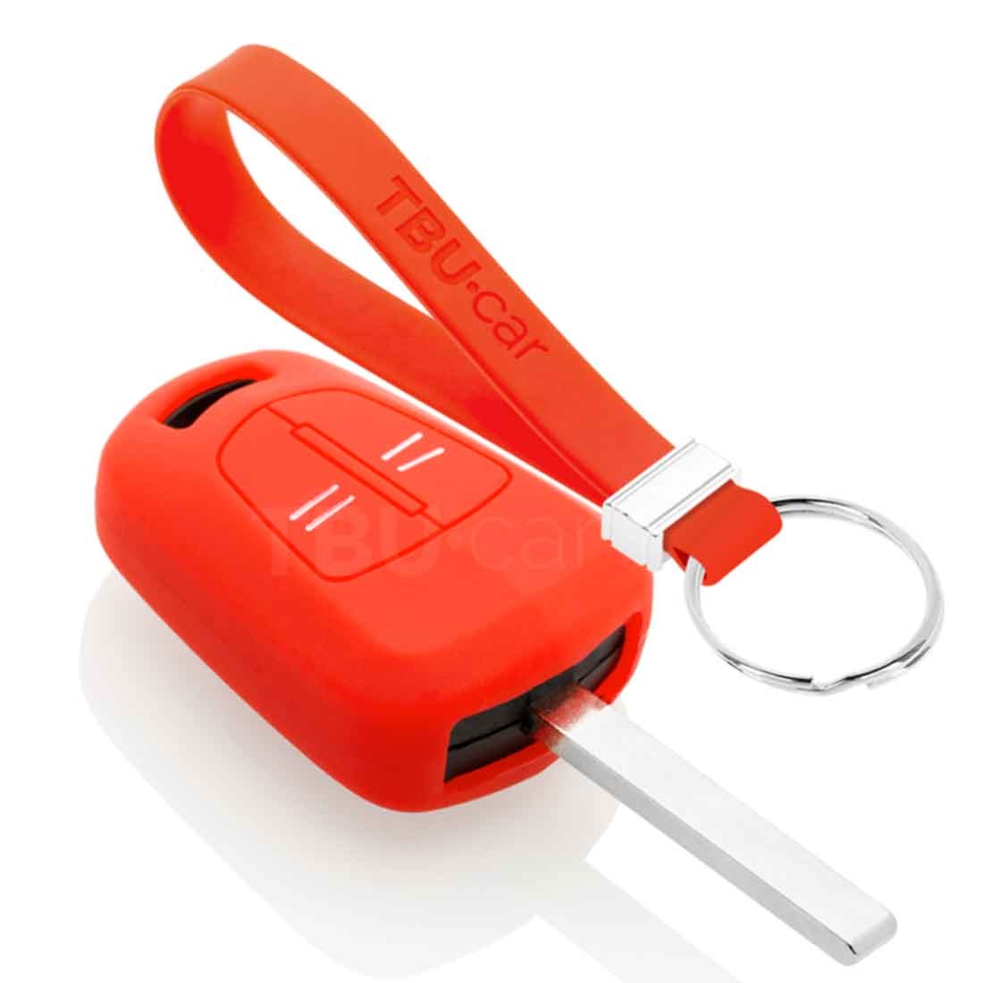 TBU car TBU car Autoschlüssel Hülle kompatibel mit Opel 2 Tasten - Schutzhülle aus Silikon - Auto Schlüsselhülle Cover in Rot