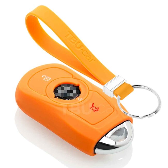 Capa para chave do carro compatível com Opel - Capa Protetora de Chave Remota de Silicone - Tampa Remota FOB - Laranja