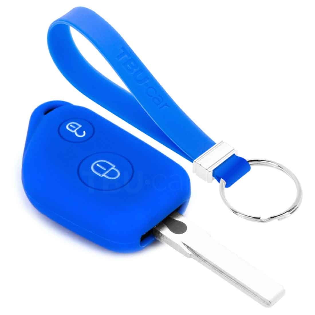 TBU car TBU car Car key cover compatible with Peugeot - Silicone Protective Remote Key Shell - FOB Case Cover - Blue