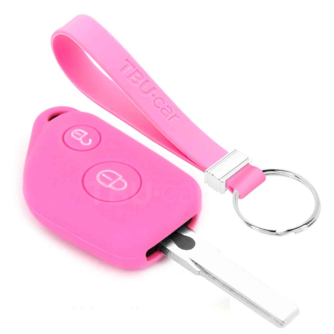 TBU car TBU car Autoschlüssel Hülle kompatibel mit Peugeot 2 Tasten - Schutzhülle aus Silikon - Auto Schlüsselhülle Cover in Rosa