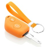 TBU car TBU car Autoschlüssel Hülle kompatibel mit Peugeot 2 Tasten - Schutzhülle aus Silikon - Auto Schlüsselhülle Cover in Orange