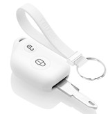 TBU car Peugeot Capa Silicone Chave do carro - Capa protetora - Tampa remota FOB - Branco