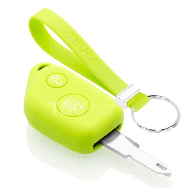 Funda Carcasa llave compatible con Peugeot - Funda de Silicona - Cover de Llave Coche - Verde lima