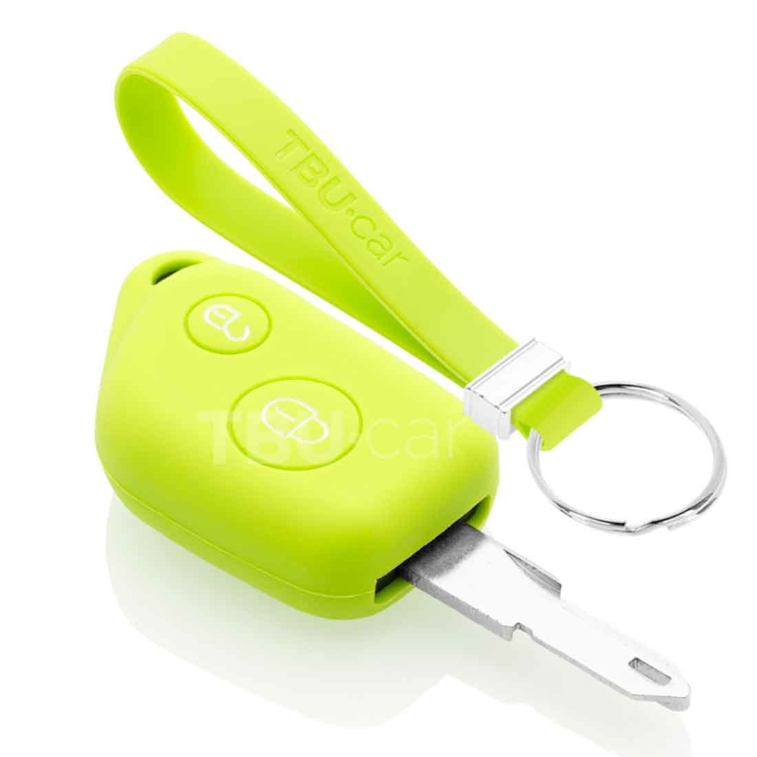 TBU car Peugeot Capa Silicone Chave do carro - Capa protetora - Tampa remota FOB - Verde lima