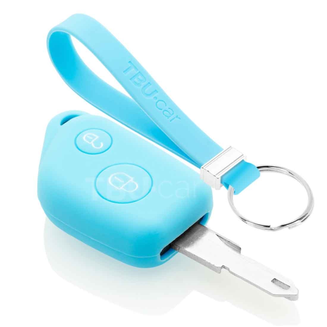 TBU car TBU car Car key cover compatible with Peugeot - Silicone Protective Remote Key Shell - FOB Case Cover - Light Blue