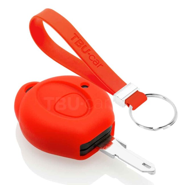 Housse de Protection clé compatible avec Peugeot - Coque Cover Housse étui en Silicone - Rouge