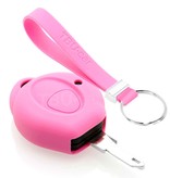 TBU car Peugeot Capa Silicone Chave do carro - Capa protetora - Tampa remota FOB - Rosa