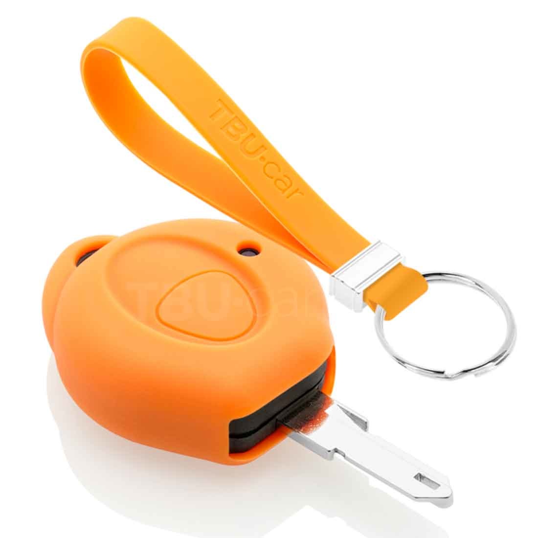 TBU car TBU car Housse de Protection clé compatible avec Peugeot - Coque Cover Housse étui en Silicone - Orange