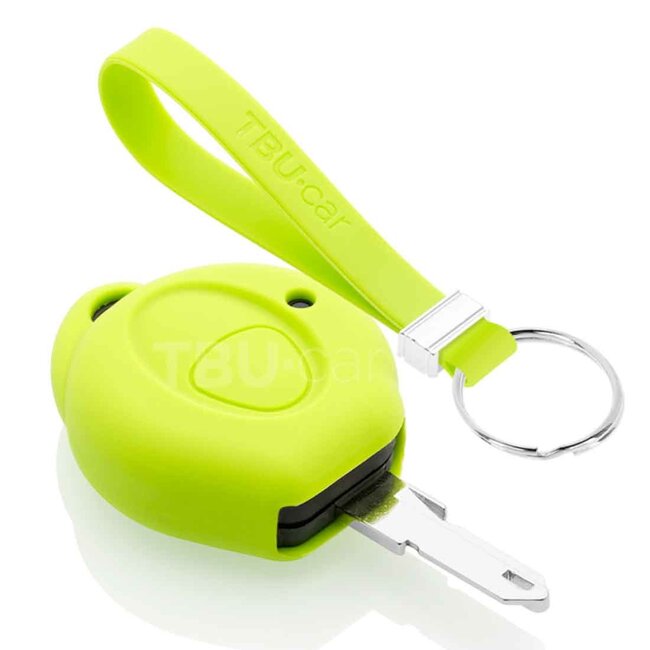 Autoschlüssel Hülle kompatibel mit Peugeot 1 Taste - Schutzhülle aus Silikon - Auto Schlüsselhülle Cover in Lindgrün