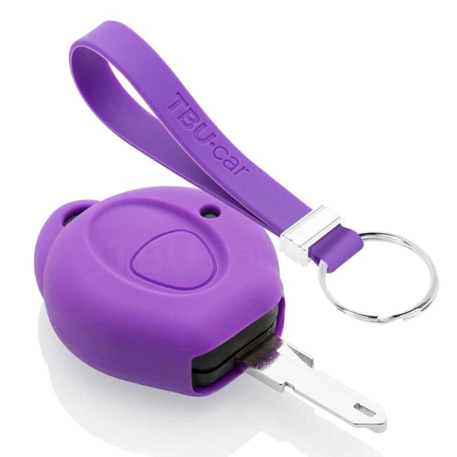 Housse de Protection clé compatible avec Peugeot - Coque Cover Housse étui en Silicone - Violet