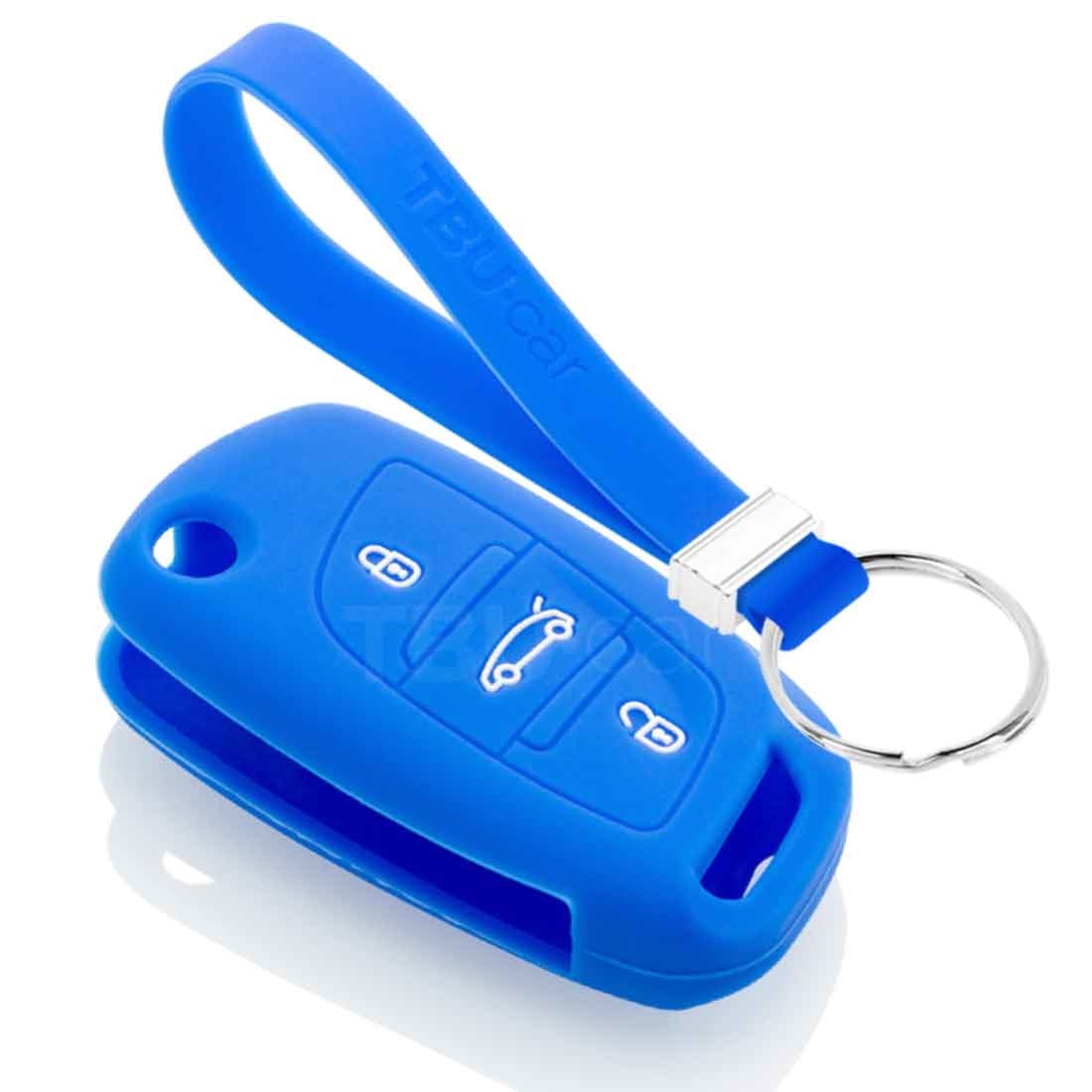 TBU car TBU car Autoschlüssel Hülle kompatibel mit Peugeot 3 Tasten - Schutzhülle aus Silikon - Auto Schlüsselhülle Cover in Blau