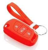 TBU car Peugeot Capa Silicone Chave do carro - Capa protetora - Tampa remota FOB - Vermelho