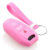 TBU car Peugeot Capa Silicone Chave do carro - Capa protetora - Tampa remota FOB - Rosa