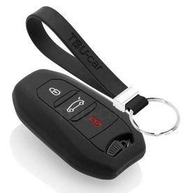 LUXURY key cover for PEUGEOT cars white glossy/Chrome