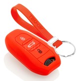 TBU car TBU car Funda Carcasa llave compatible con Peugeot - Funda de Silicona - Cover de Llave Coche - Rojo