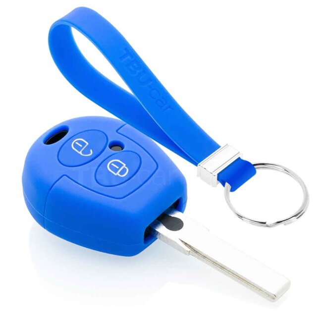 Capa para chave do carro compatível com VW - Capa Protetora de Chave Remota de Silicone - Tampa Remota FOB - Azul