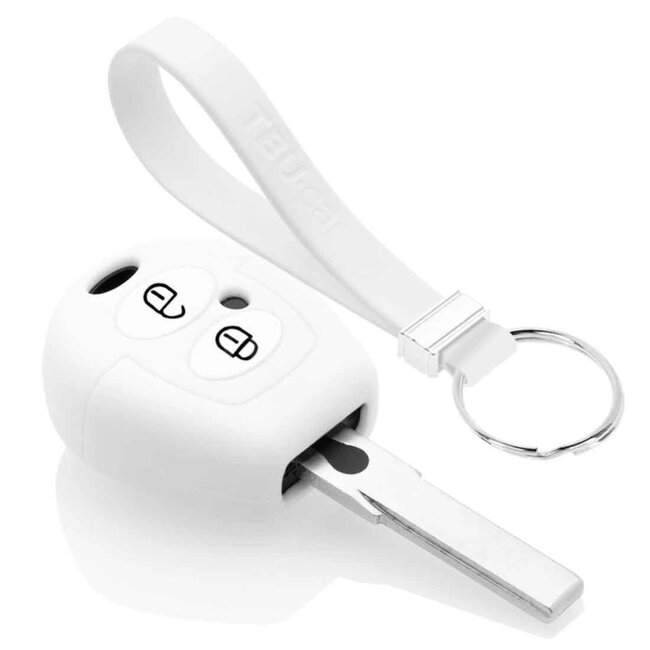 Housse de Protection clé compatible avec Volkswagen - Coque Cover Housse étui en Silicone - Blanc