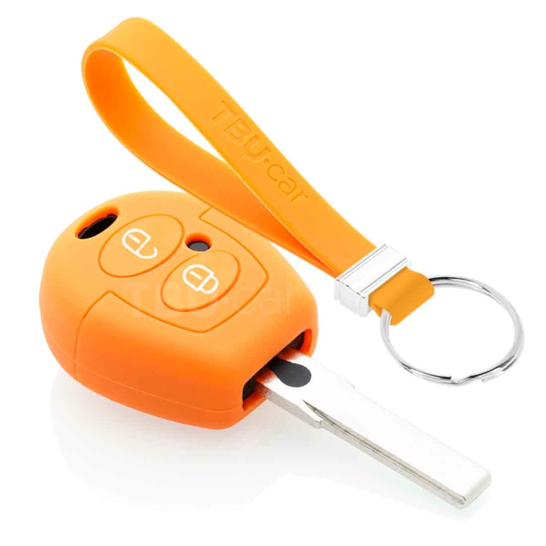 TBU car TBU car Autoschlüssel Hülle kompatibel mit VW 2 Tasten - Schutzhülle aus Silikon - Auto Schlüsselhülle Cover in Orange