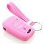 Capa para chave do carro compatível com VW - Capa Protetora de Chave Remota de Silicone - Tampa Remota FOB - Rosa