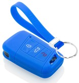 TBU car TBU car Autoschlüssel Hülle kompatibel mit VW 3 Tasten (Keyless Entry) - Schutzhülle aus Silikon - Auto Schlüsselhülle Cover in Blau