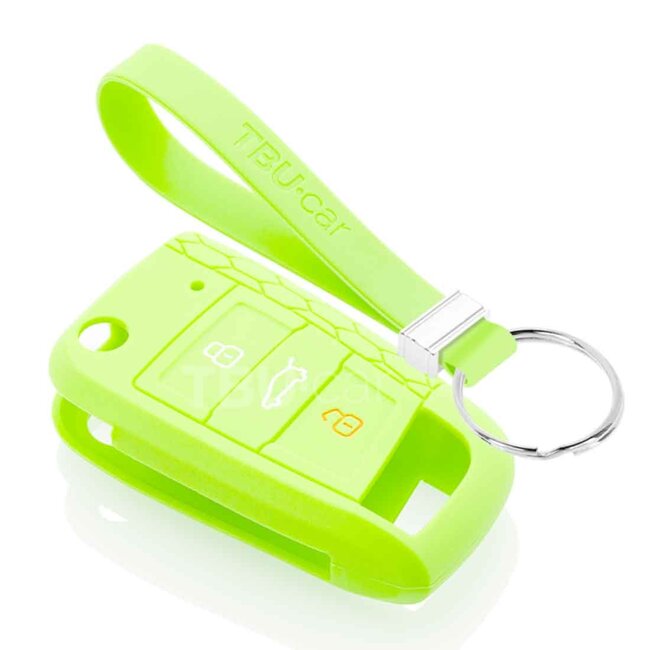 Autoschlüssel Hülle kompatibel mit VW GTI / R-Line 3 Tasten - Schutzhülle aus Silikon - Auto Schlüsselhülle Cover in Im Dunkeln leuchten