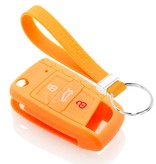 TBU car TBU car Autoschlüssel Hülle kompatibel mit VW GTI / R-Line 3 Tasten - Schutzhülle aus Silikon - Auto Schlüsselhülle Cover in Orange