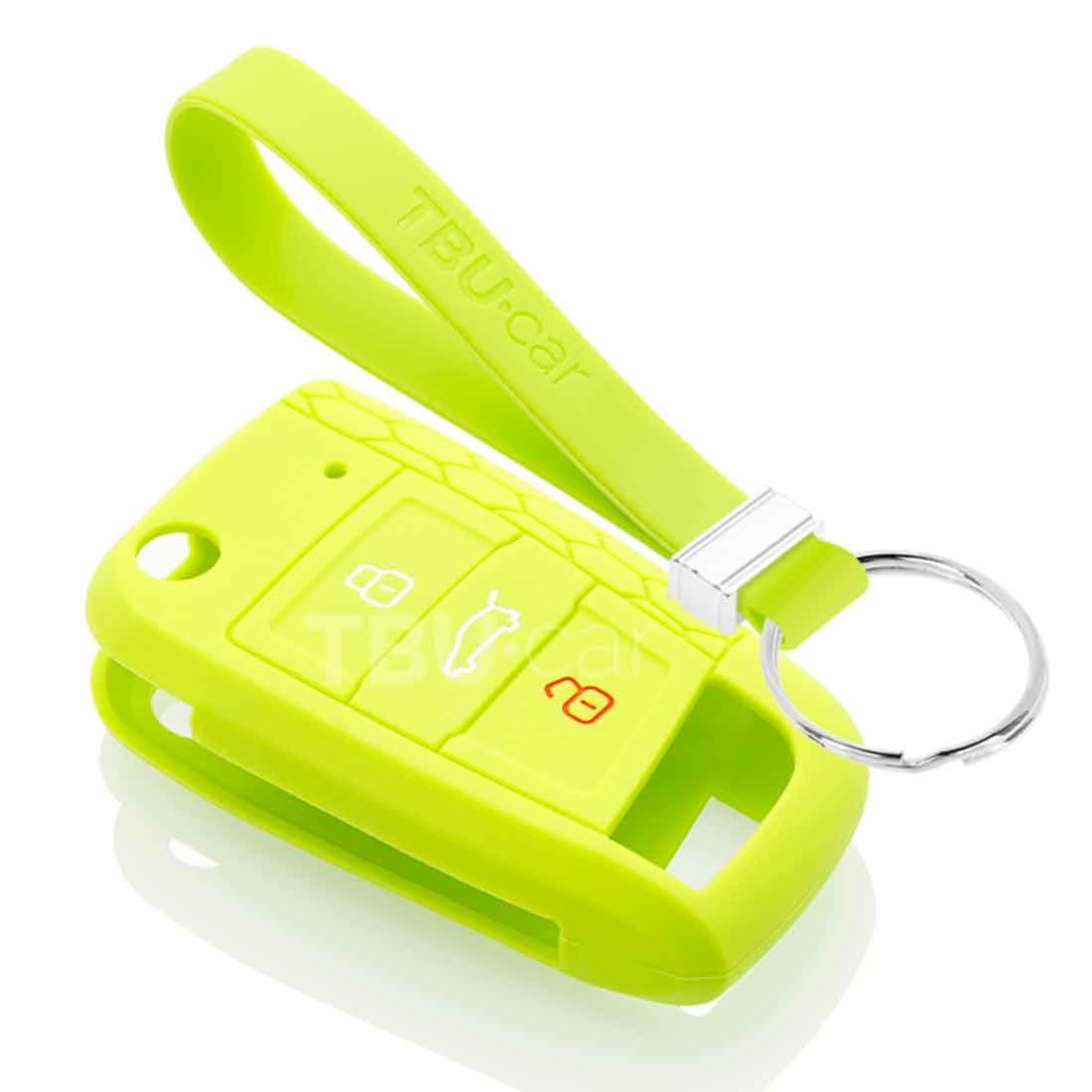 TBU car TBU car Sleutel cover compatibel met VW - Silicone sleutelhoesje - beschermhoesje autosleutel - Lime groen