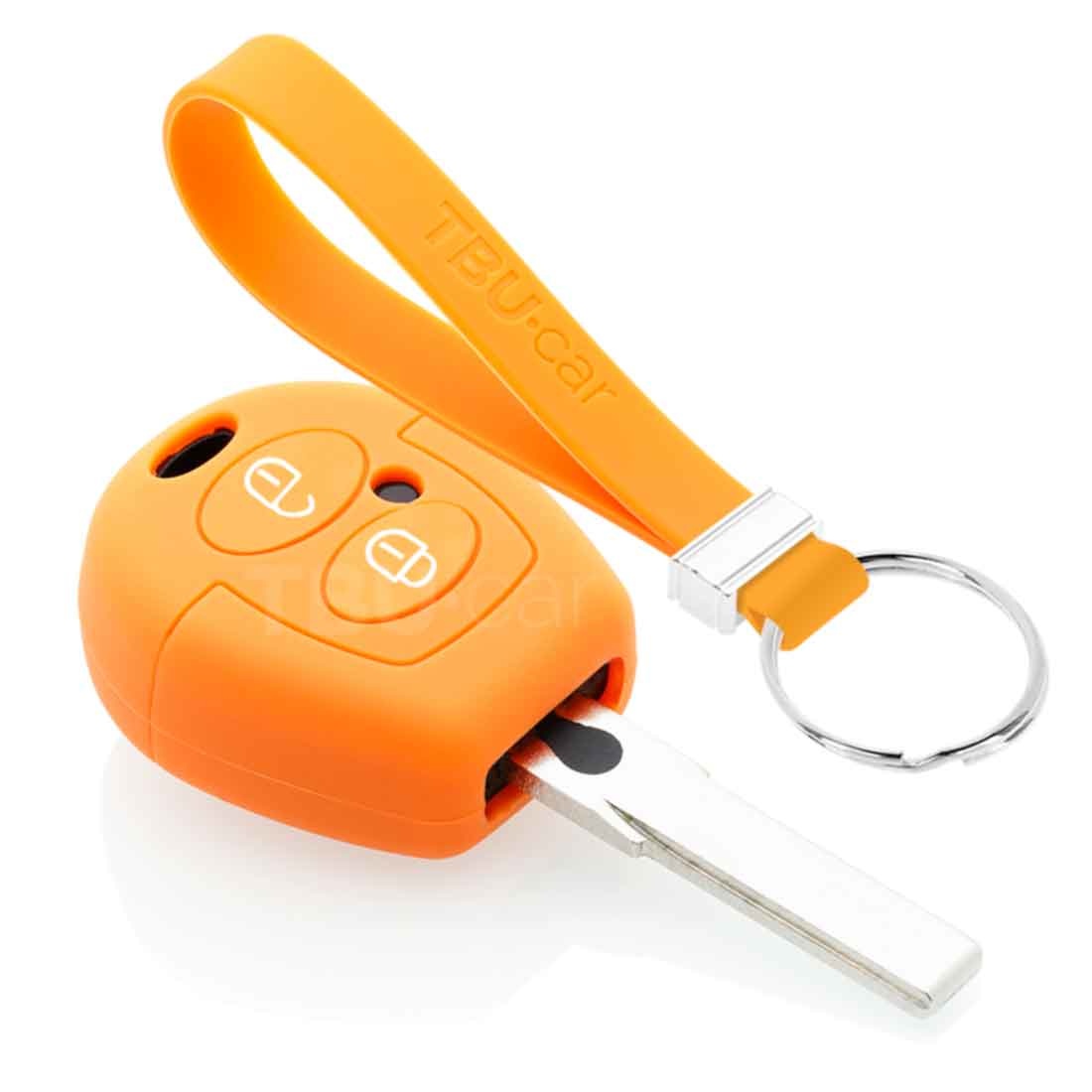 TBU car TBU car Housse de Protection clé compatible avec Seat - Coque Cover Housse étui en Silicone - Orange