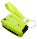 TBU car TBU car Car key cover compatible with Skoda - Silicone Protective Remote Key Shell - FOB Case Cover - Lime green