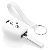 TBU car TBU car Car key cover compatible with Skoda - Silicone Protective Remote Key Shell - FOB Case Cover - White