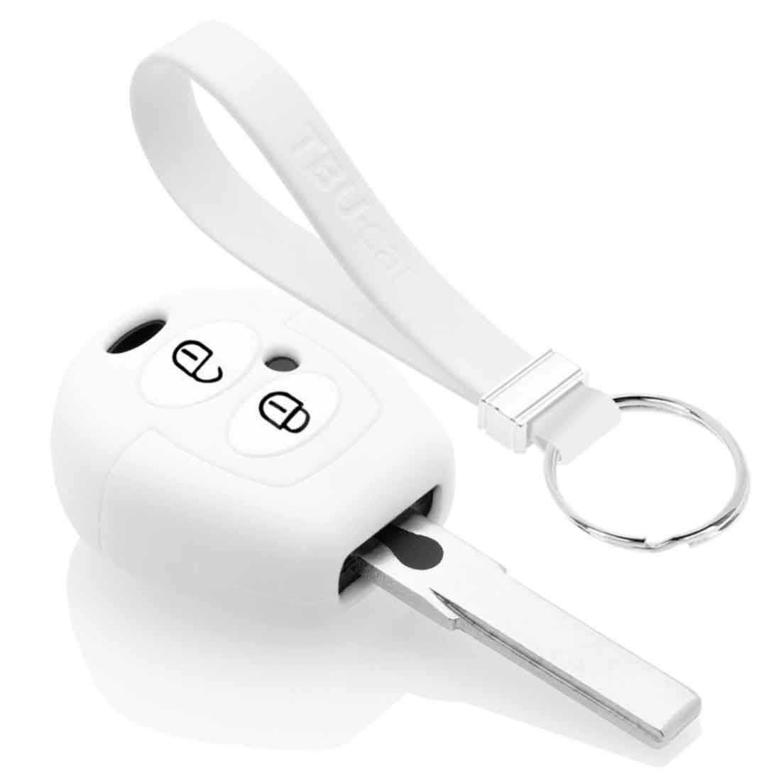 TBU car TBU car Car key cover compatible with Skoda - Silicone Protective Remote Key Shell - FOB Case Cover - White