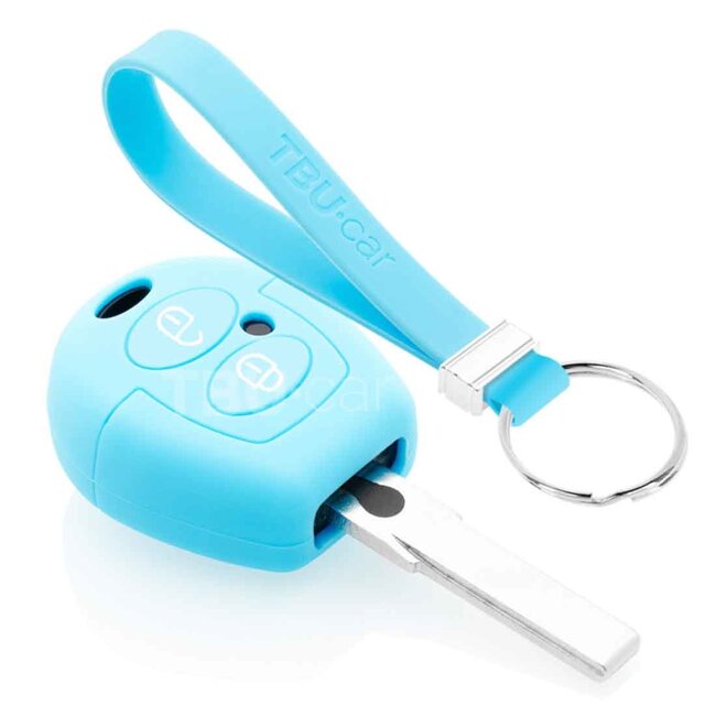 Housse de Protection clé compatible avec Skoda - Coque Cover Housse étui en Silicone - Bleu clair