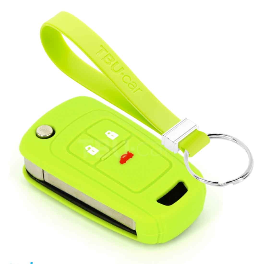 TBU car TBU car Car key cover compatible with Vauxhall - Silicone Protective Remote Key Shell - FOB Case Cover - Lime green