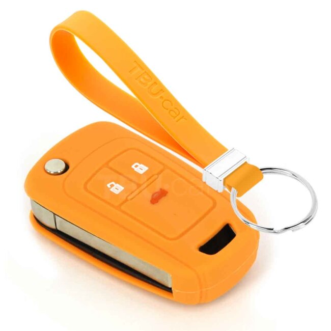 Car key cover compatible with Vauxhall - Silicone Protective Remote Key Shell - FOB Case Cover - Orange