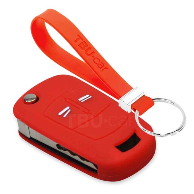 Capa para chave do carro compatível com Vauxhall - Capa Protetora de Chave Remota de Silicone - Tampa Remota FOB - Vermelho
