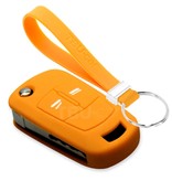 TBU car TBU car Autoschlüssel Hülle kompatibel mit Vauxhall 2 Tasten - Schutzhülle aus Silikon - Auto Schlüsselhülle Cover in Orange