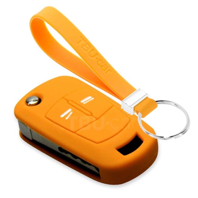 Capa para chave do carro compatível com Vauxhall - Capa Protetora de Chave Remota de Silicone - Tampa Remota FOB - Laranja