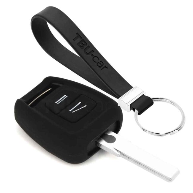 Autoschlüssel Hülle kompatibel mit Vauxhall 2 Tasten - Schutzhülle aus Silikon - Auto Schlüsselhülle Cover in Schwarz