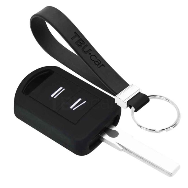 TBU car Car key cover compatible with Vauxhall - Silicone Protective Remote Key Shell - FOB Case Cover - Black