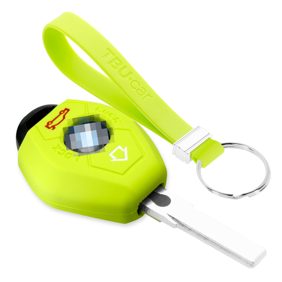 TBU car TBU car Car key cover compatible with BMW - Silicone Protective Remote Key Shell - FOB Case Cover - Lime green