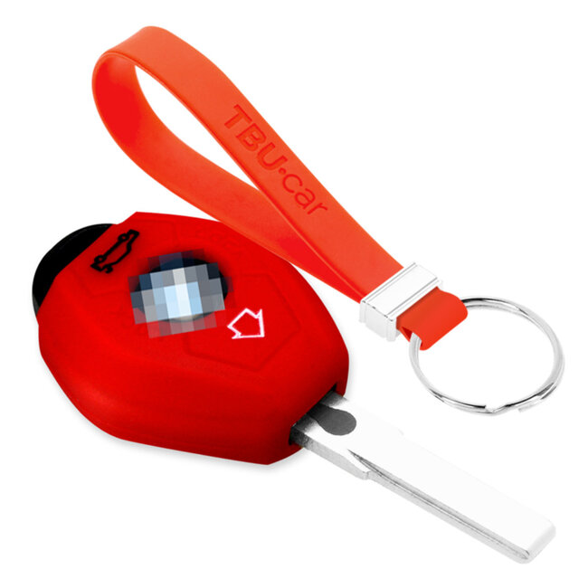 Capa para chave do carro compatível com BMW - Capa Protetora de Chave Remota de Silicone - Tampa Remota FOB - Vermelho