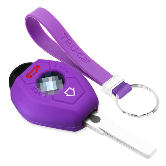 Capa para chave do carro compatível com BMW - Capa Protetora de Chave Remota de Silicone - Tampa Remota FOB - Roxo
