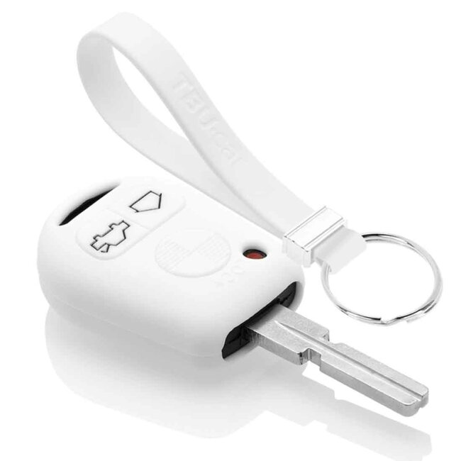 Capa para chave do carro compatível com BMW - Capa Protetora de Chave Remota de Silicone - Tampa Remota FOB - Branco