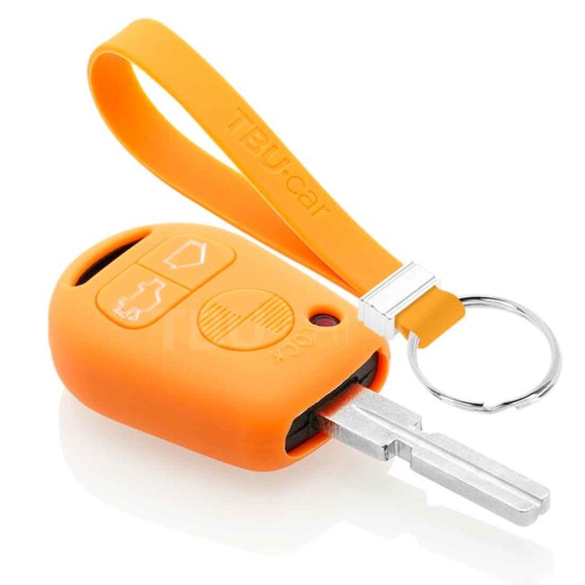 Capa para chave do carro compatível com BMW - Capa Protetora de Chave Remota de Silicone - Tampa Remota FOB - Laranja