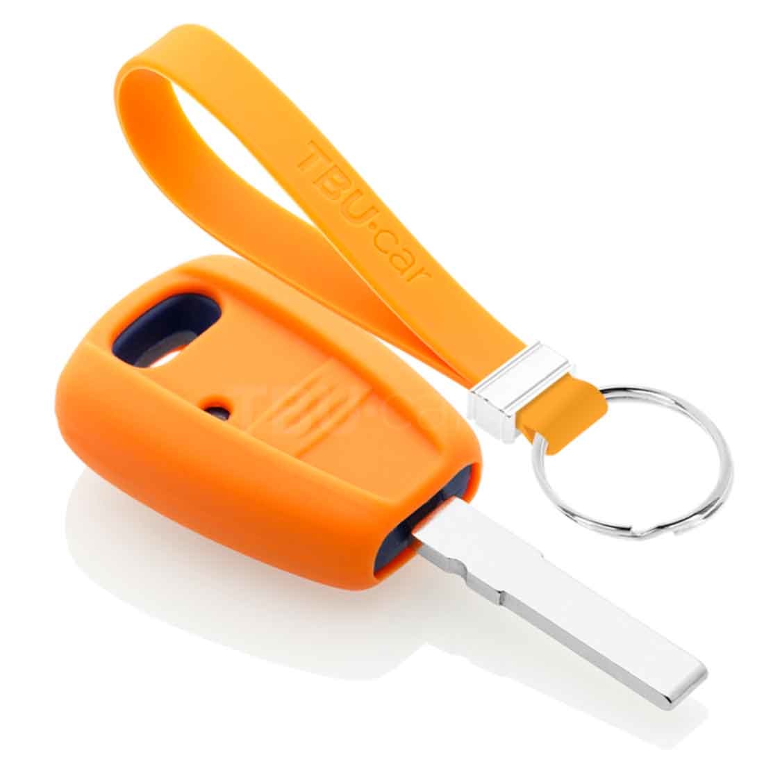 TBU car TBU car Housse de Protection clé compatible avec Fiat - Coque Cover Housse étui en Silicone - Orange