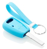 TBU car Fiat Capa Silicone Chave do carro - Capa protetora - Tampa remota FOB - Azul claro