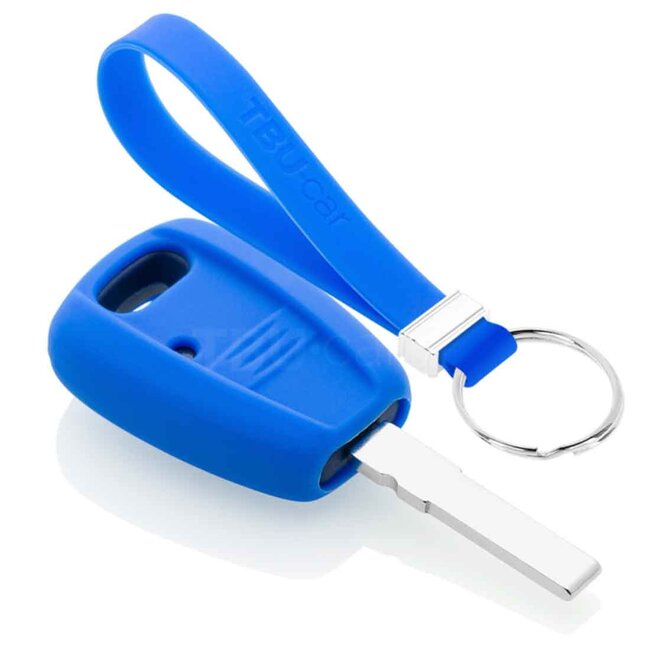 Cover chiavi auto compatibile con Fiat - Copertura protettiva - Custodia Protettiva in Silicone - Blu