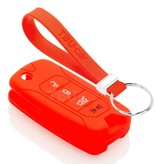 TBU car Jeep Capa Silicone Chave do carro - Capa protetora - Tampa remota FOB - Vermelho